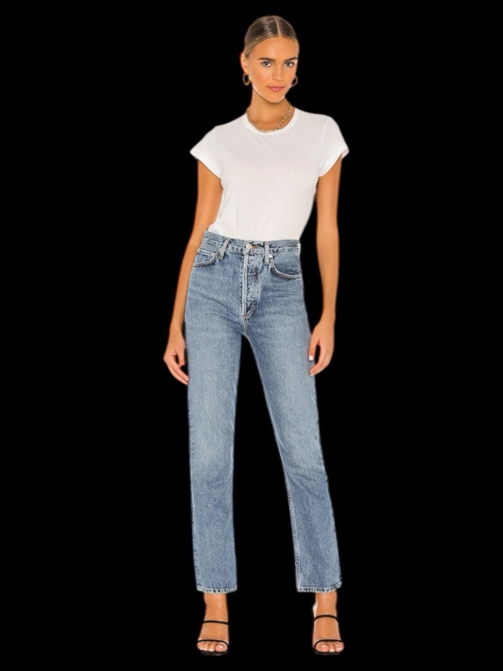 AGOLDE 90s Pinch Waist Jeans Navigate A154D-1206 High Rise Straight Sz 25